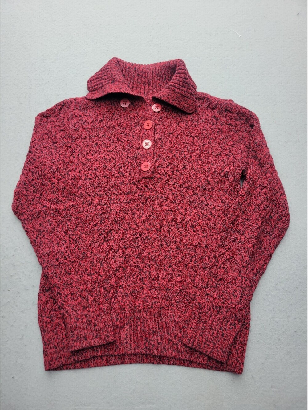 Women's Sweater Small Red Pullover Long Sleeve Heather